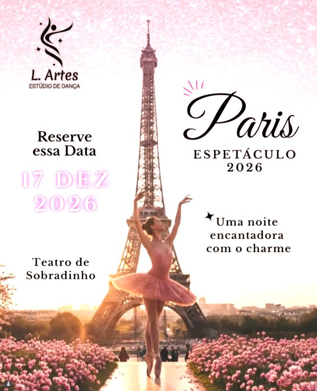 Convite do espetáculo Paris, 17 de dezembro de 2026