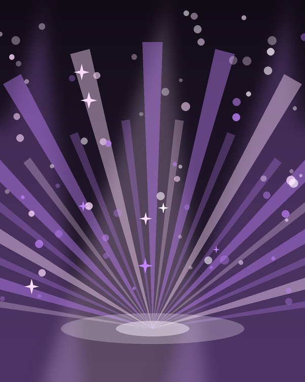 Ilustração de raios de luz sobre o palco